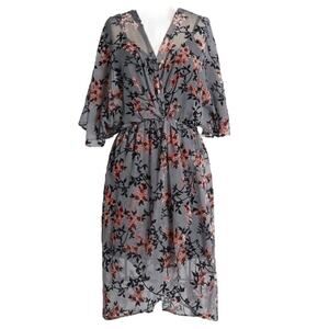ModCloth Dramatic Depths Velvet Dress cherry blossom print size medium